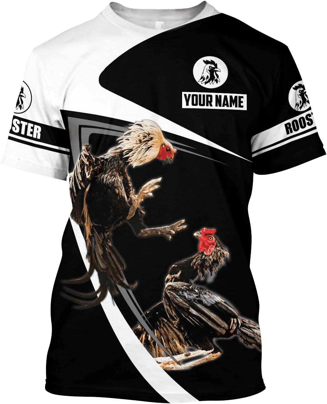 Mens T shirt Personalized Name 3D Rooster Lover T-Shirt for Men, Custom Rooster Shirt for Rooster Gift for Unisex tee Casual tops summer clothes