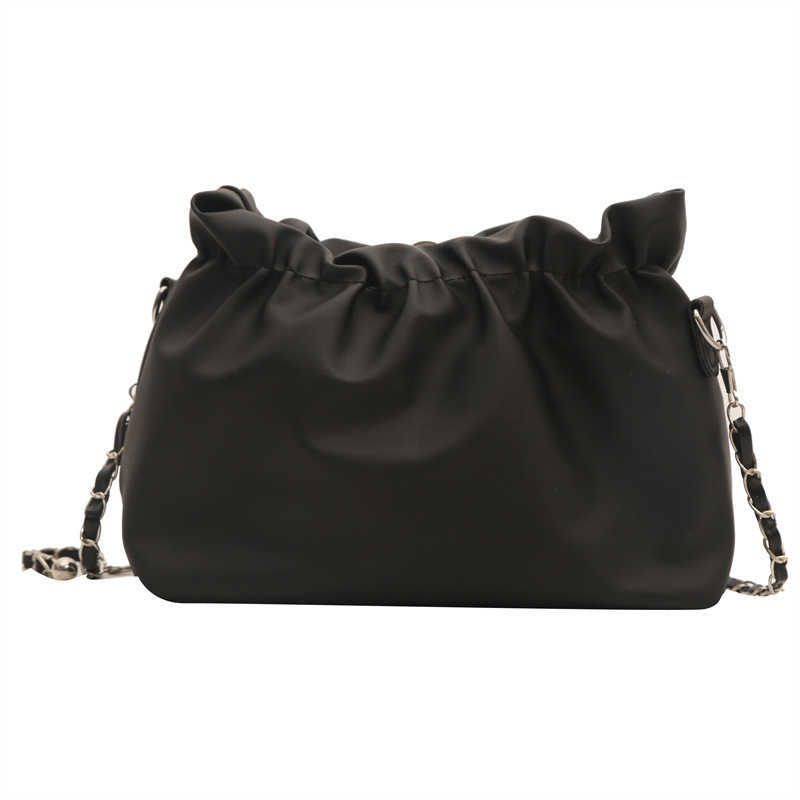 Niche texture bag for women 2024 new summer versatile chain shoulder crossbody bag high-end pleated cloud bag Y250306