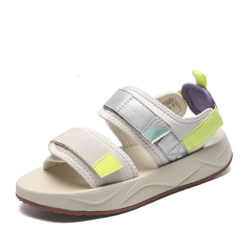 Sports Sandals for Women, Spring and Autumn 2025 New Edition, Internet Red Thick Casual Women's Shoes, Flat Soft Bottom Magic Sticker Beach Shoes