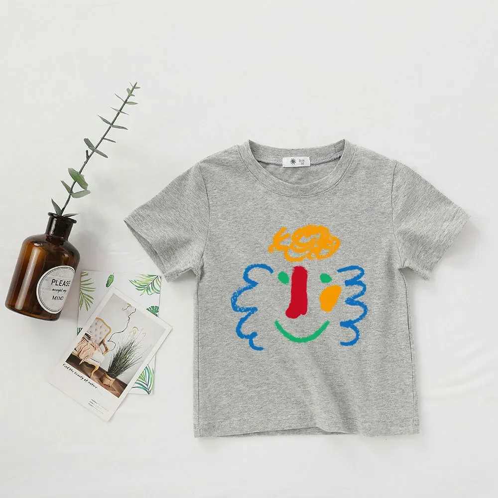 Summer Kids T-shirts Candy Color Tops for Boys Girls Tees Fashion Pattern Children Blouse Toddler Outfits Baby Clothing T250603
