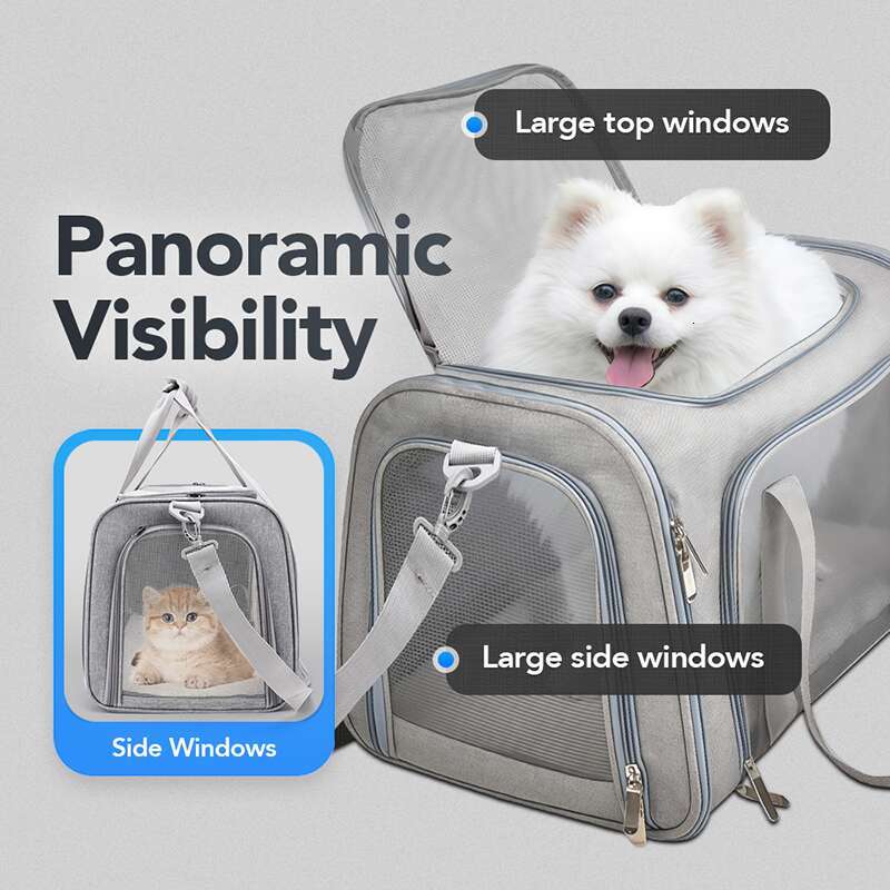 DHpet Pet Bag Portable Bag For Going Out Foldable Hand-held Cat Bag With Large Capacity For Two Small Pets To Go Out Bag Cat Bag
