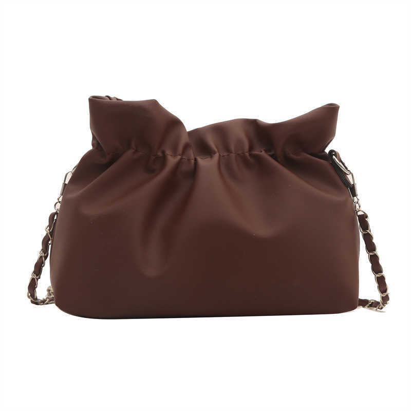 Niche texture bag for women 2024 new summer versatile chain shoulder crossbody bag high-end pleated cloud bag Y250306