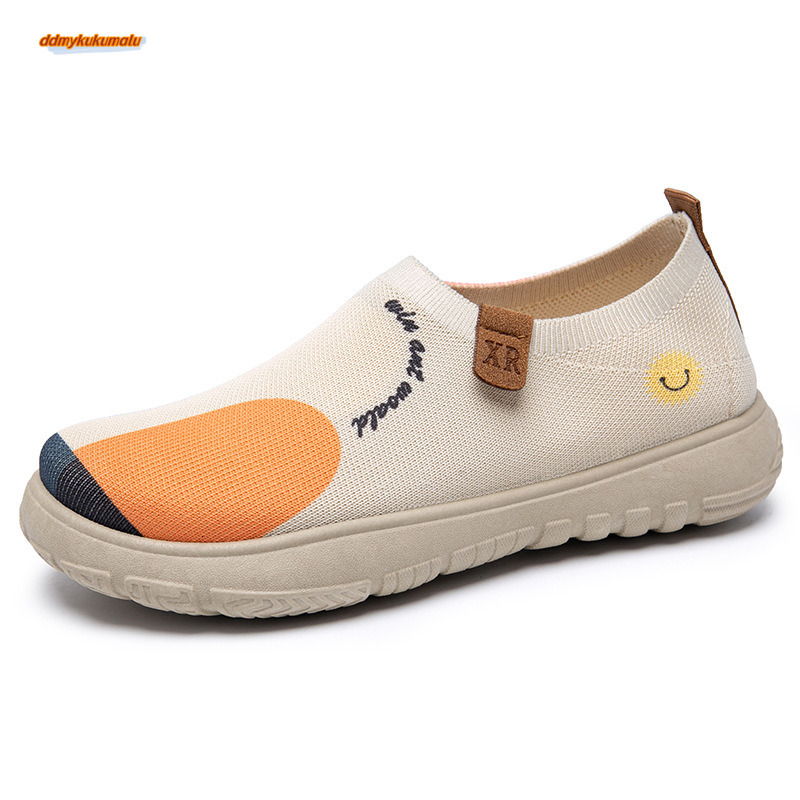 Spring and summer new old Beijing cloth TEMU thick soled fly woven painted women's shoes, one foot trendy fisherman shoes for women #ddmykukumalu