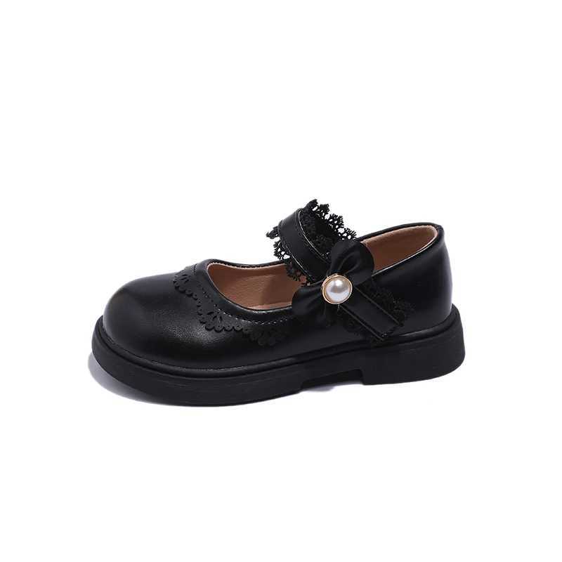 Classic Patent Leather Dress Shoes for Girls Child Chic Bowtie Party Dance Loafers Kids Back to School Oxford Flats Black BeigeT250306