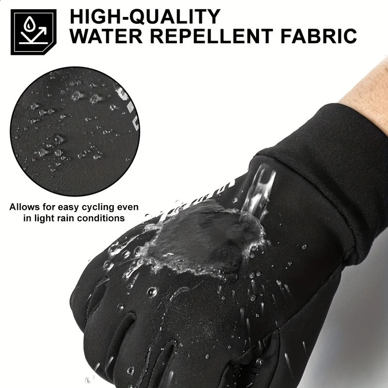 RIGWARL Winter Cycling Gloves Men Touch Screen Windproof Sports Warm Thermal Fleece Running Ski 250304w