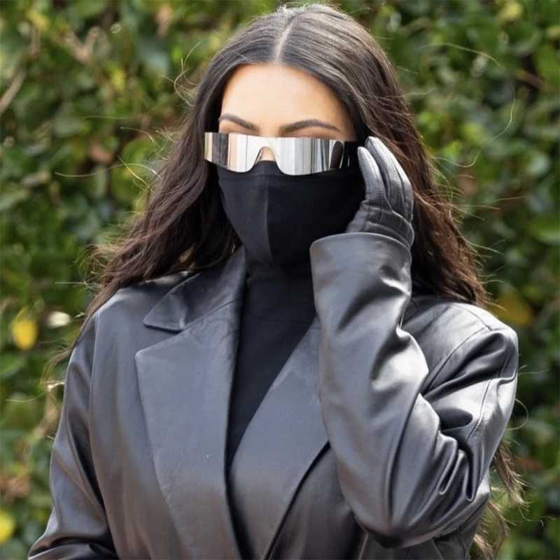 Future One Piece Y2K Rimless Sunglasses Women Retro Sun Glasses Mirror Punk Eyewear Vintage Steampunk Party EyeglassesXJ250306