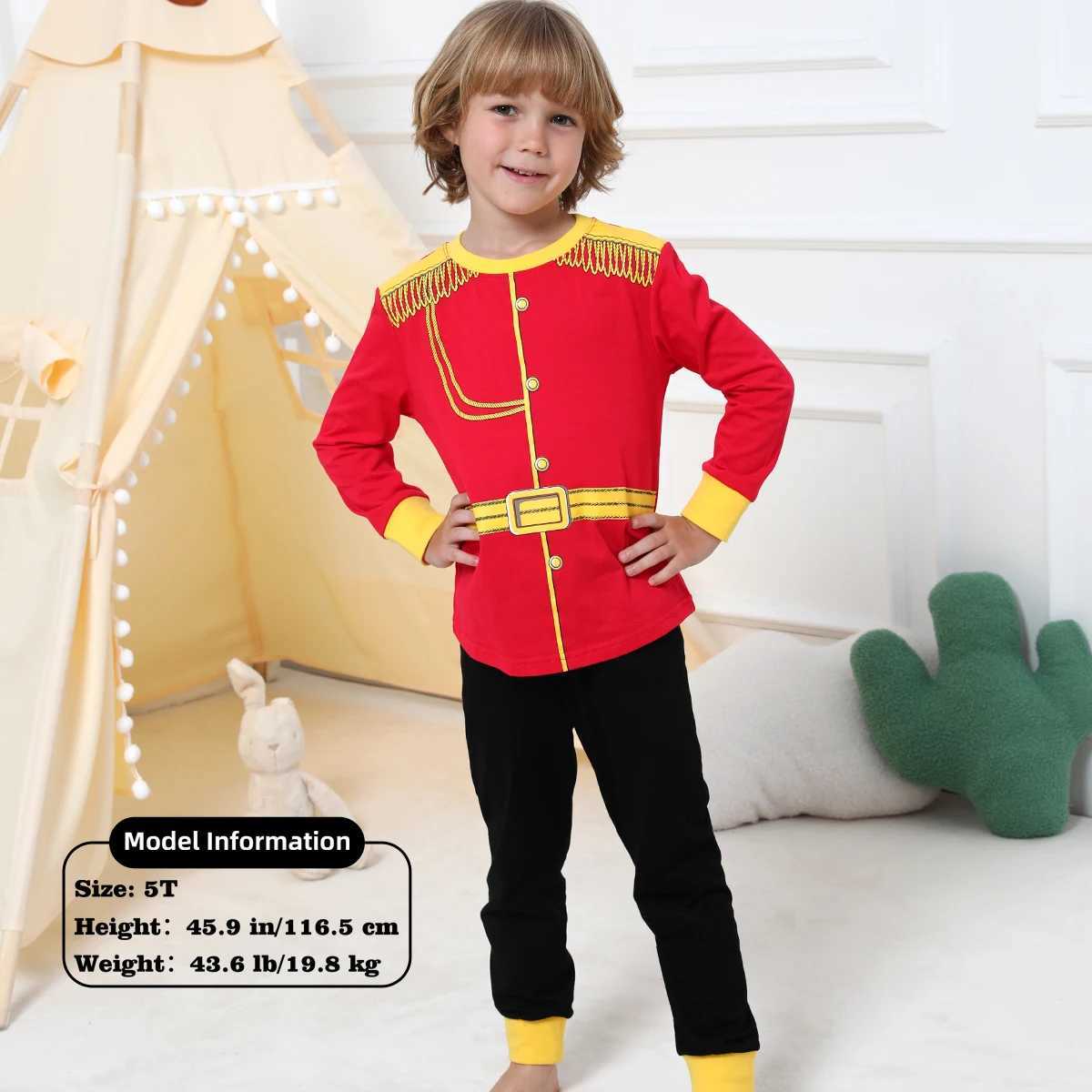 Kids Pajamas for Boys Toddler Police Fireman Unicorn Skeleton Clothing Set Infant Girls Carnival Cotton Halloween Sleepwear M250306