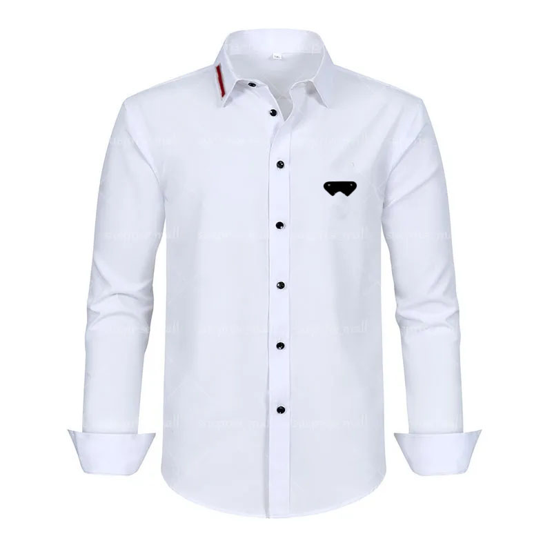Men's Shirts Business shirt elastic slim fit versatile all season four sided elastic and non ironing men's long sleeved shirt silky and vertical feel 6XL 9XL 100-300KG