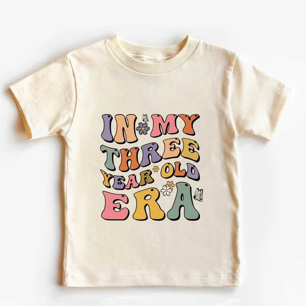 In My One Two Three Four Five Year Old Era Kid Birthday Shirt Birthday Party Kid Natural Shirts Toddler Youth Short Sleeve TeeT250306