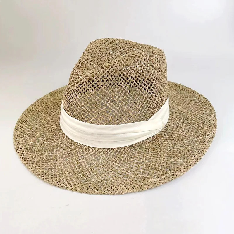 Summer Hat for Women Breathable Hollow Panama Hat for Men Vacation Beach Hat Sunshade Straw Hat Sun Hat Sombrero Hombre 250303