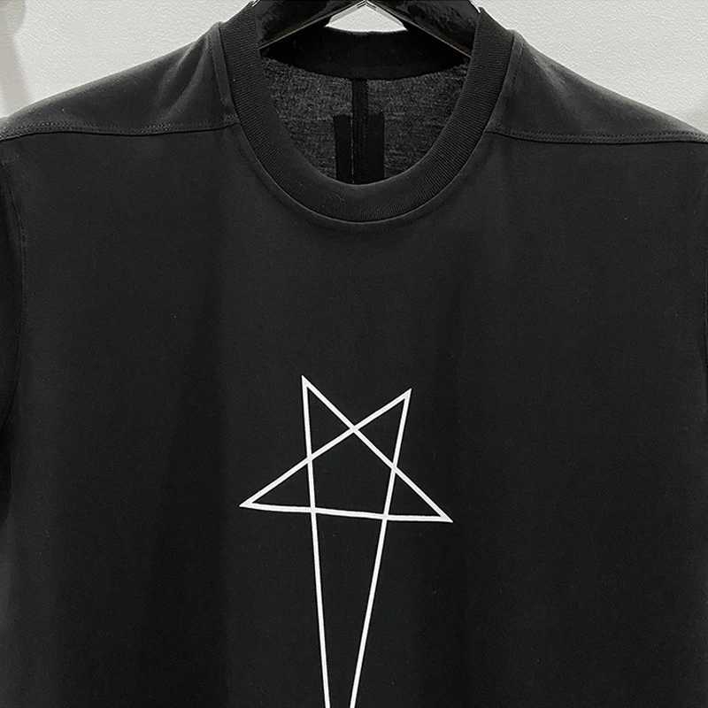 High Street Mens T-shirt Oversized Vest Pentagram Print Design Tank Tops O-neck Cotton Balck Mens ClothingT250318