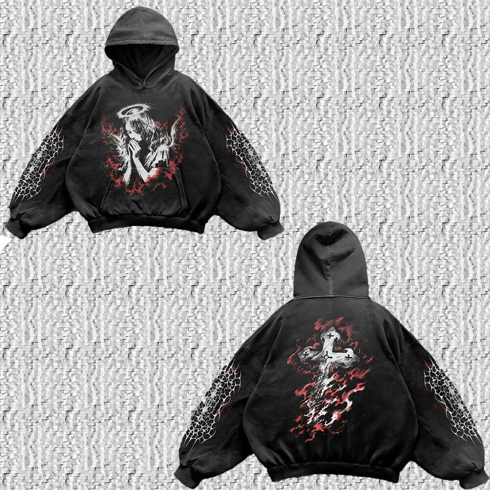 Personalized printed sweatshirt long sleeved pullover hooded jacket street trend y2k gift for man