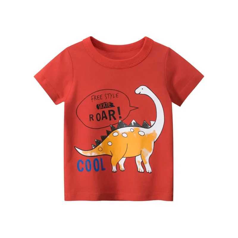 Dinosaur T-Shirts for Boys 2025 Summer New Cartoon Tops Kids Clothes Children Fashion Short Sleeve Cotton Tee ShirtT250306