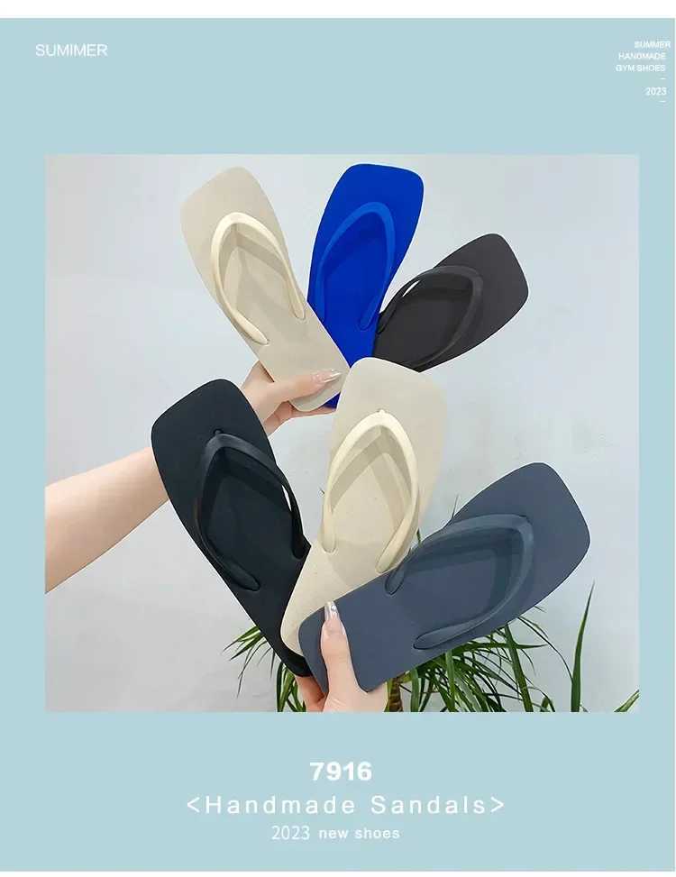 Wens Summer Japanese Simple Solid Color Herringbe Slippers For Couples Wear N Slip Soft Bottom Clamping Feet Outside Y250306