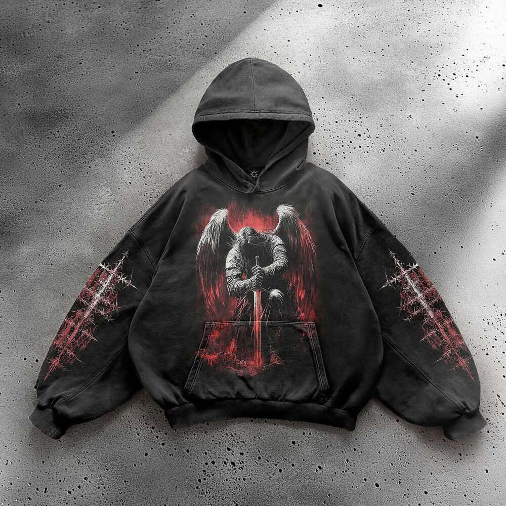 Personalized printed sweatshirt long sleeved pullover hooded jacket street trend y2k gift for man