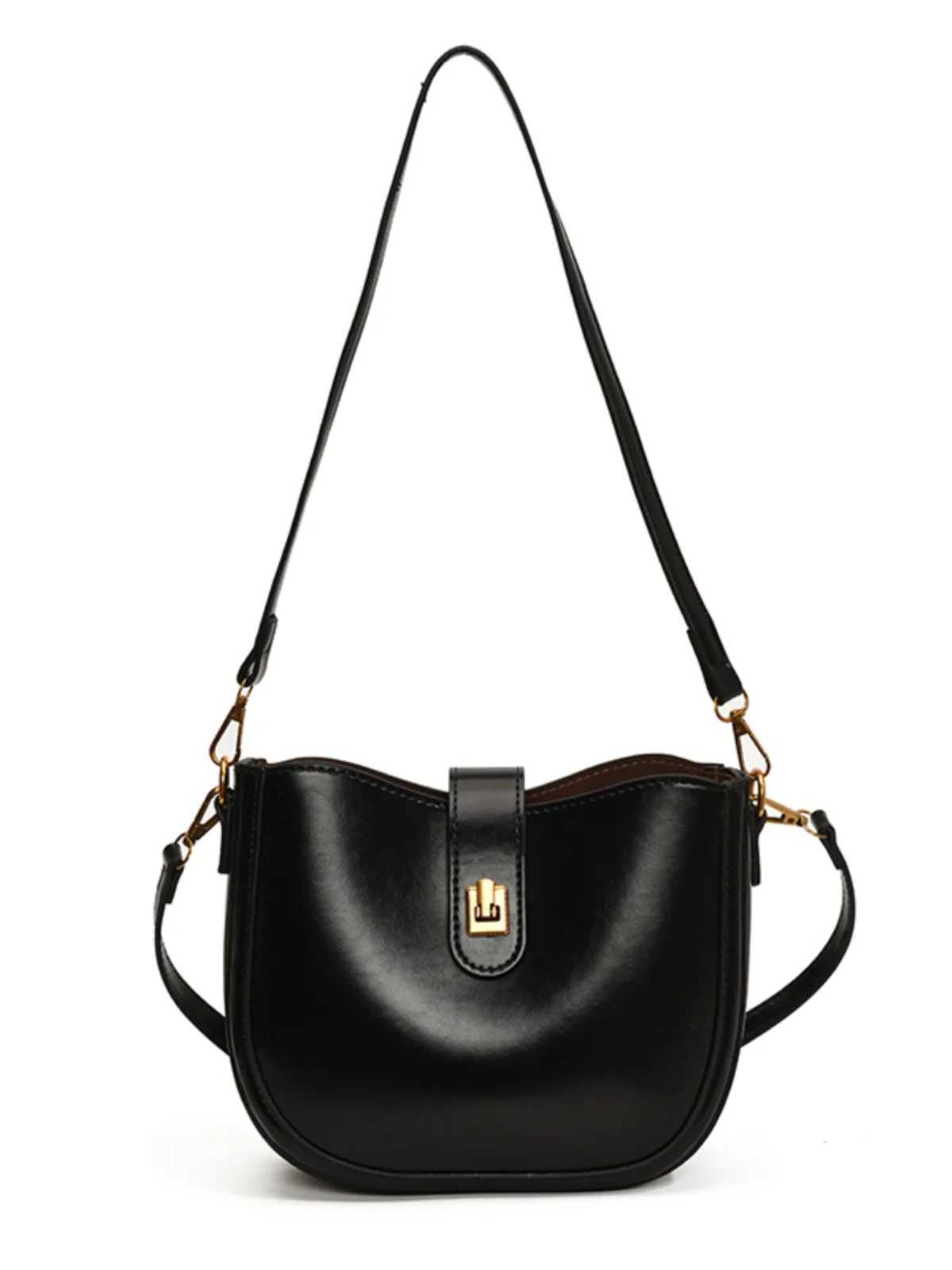 High Quality Burgundy Ladies Crossbody Bag New Womens Chic Buckle Zipper Shoulder Bags Elegant Commuting Retro Handbag Trend Y250306