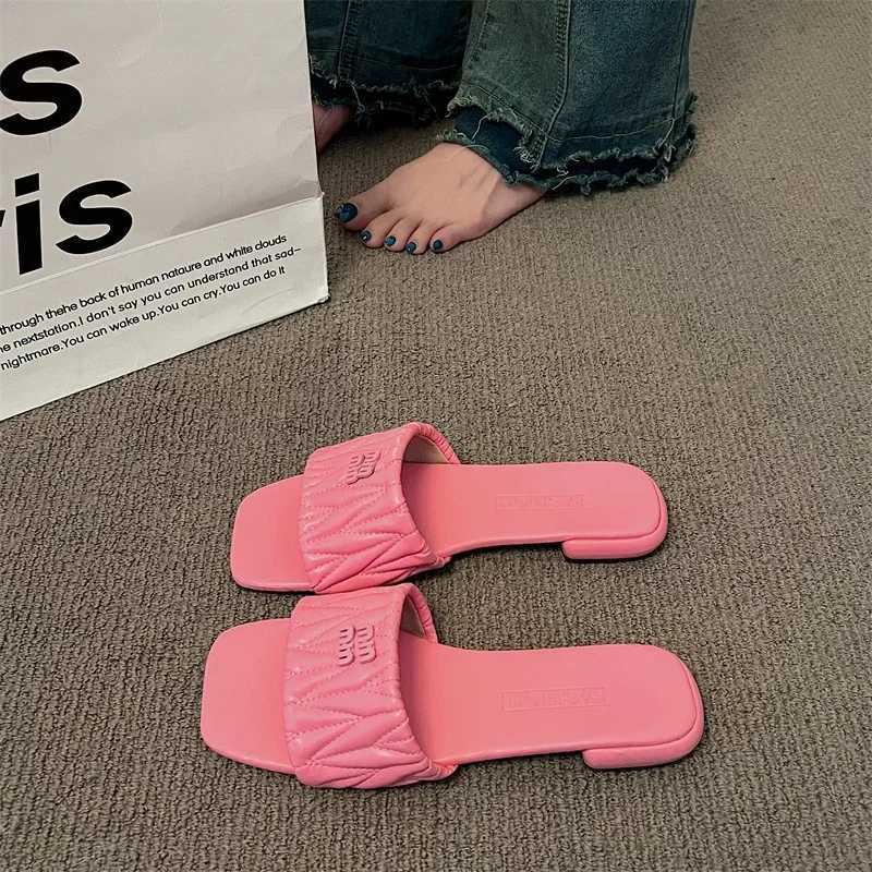 Luxury wens slippers 2024 summer open-toed beach shoes outdoor leisure and flat slippers beach flip flops Y250306