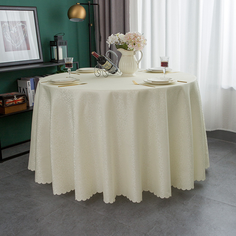 Hotel Thickened Encryption Restaurant Box Round Tablecloth Banquet Business Exhibition High Texture Tablecloth