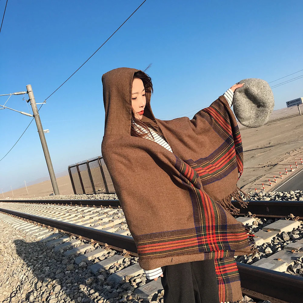 Tassel Split Shawl for Women Indian Nepalese Style Warm Air Conditioning Room Lady Cloak Poncho Capes Geometric 2024 250227