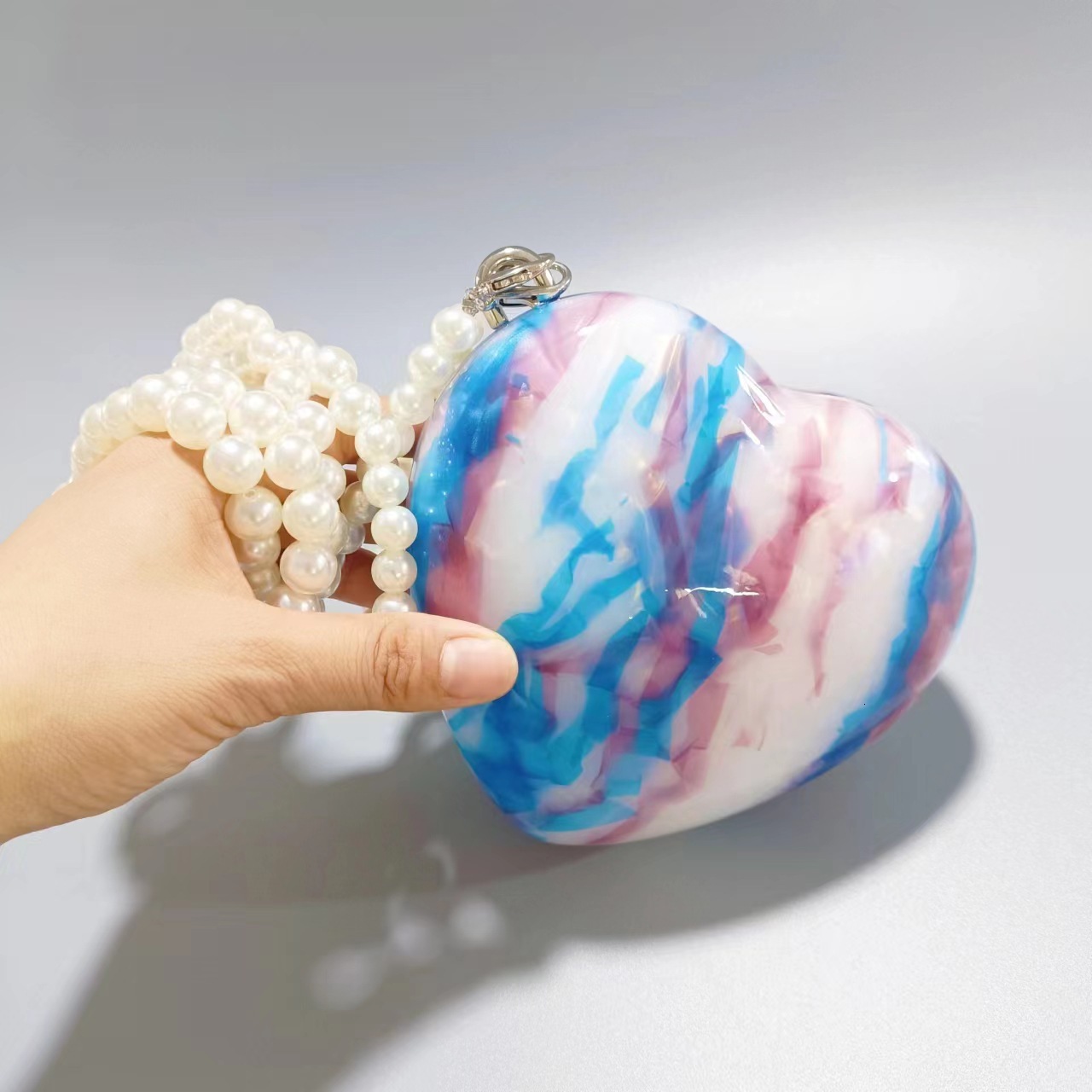 Women's New Fashion Love Bag Single Shoulder Diagonal Cross Vintage lucite evening bag