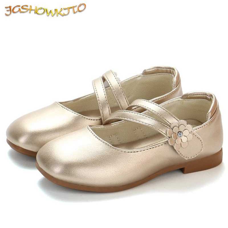 Girls Shoes Princess Floral Big Girl Shoes Kids Shoes For Girls Soft PU Leather With Flowers Sweet Cute Children Flats Mary JaneT250306