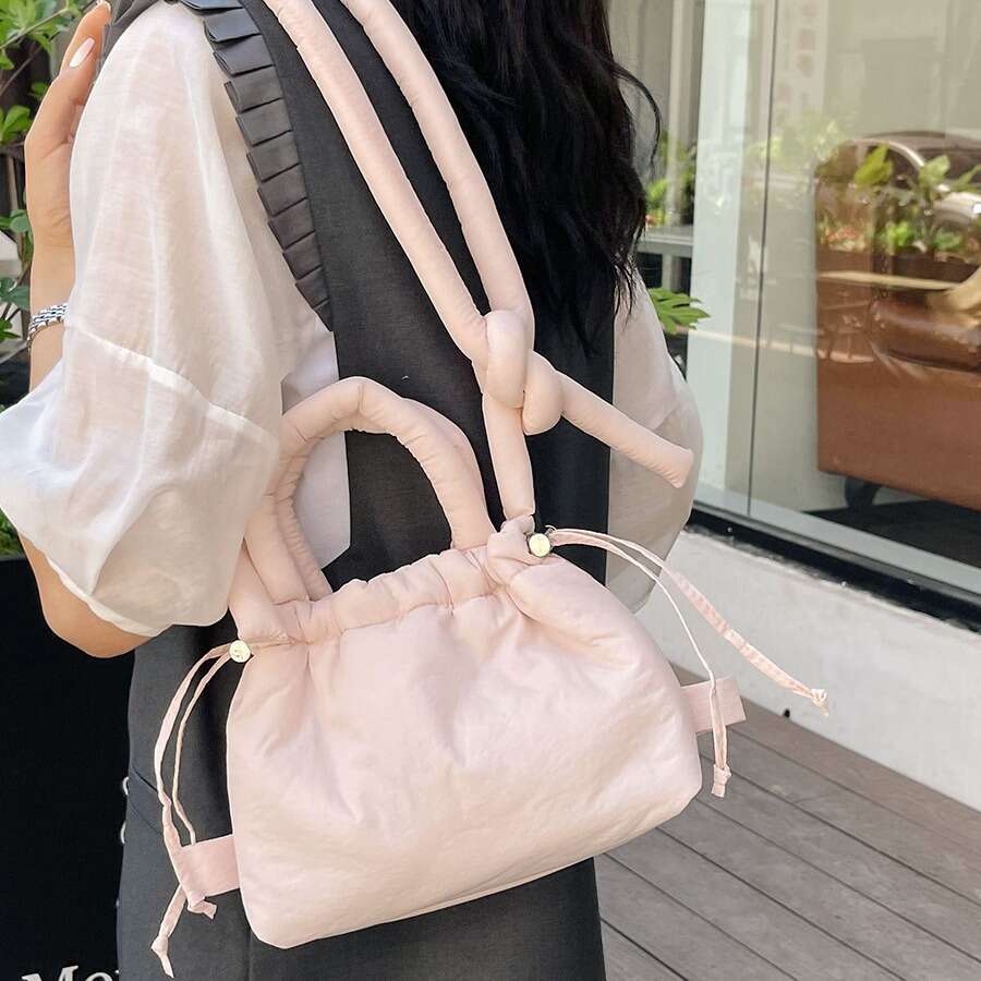 Nylon Backpack, Down Cotton, Fashionable Handheld Makeup Bag, Lightweight Single Shoulder Crossbody Bucket Bags