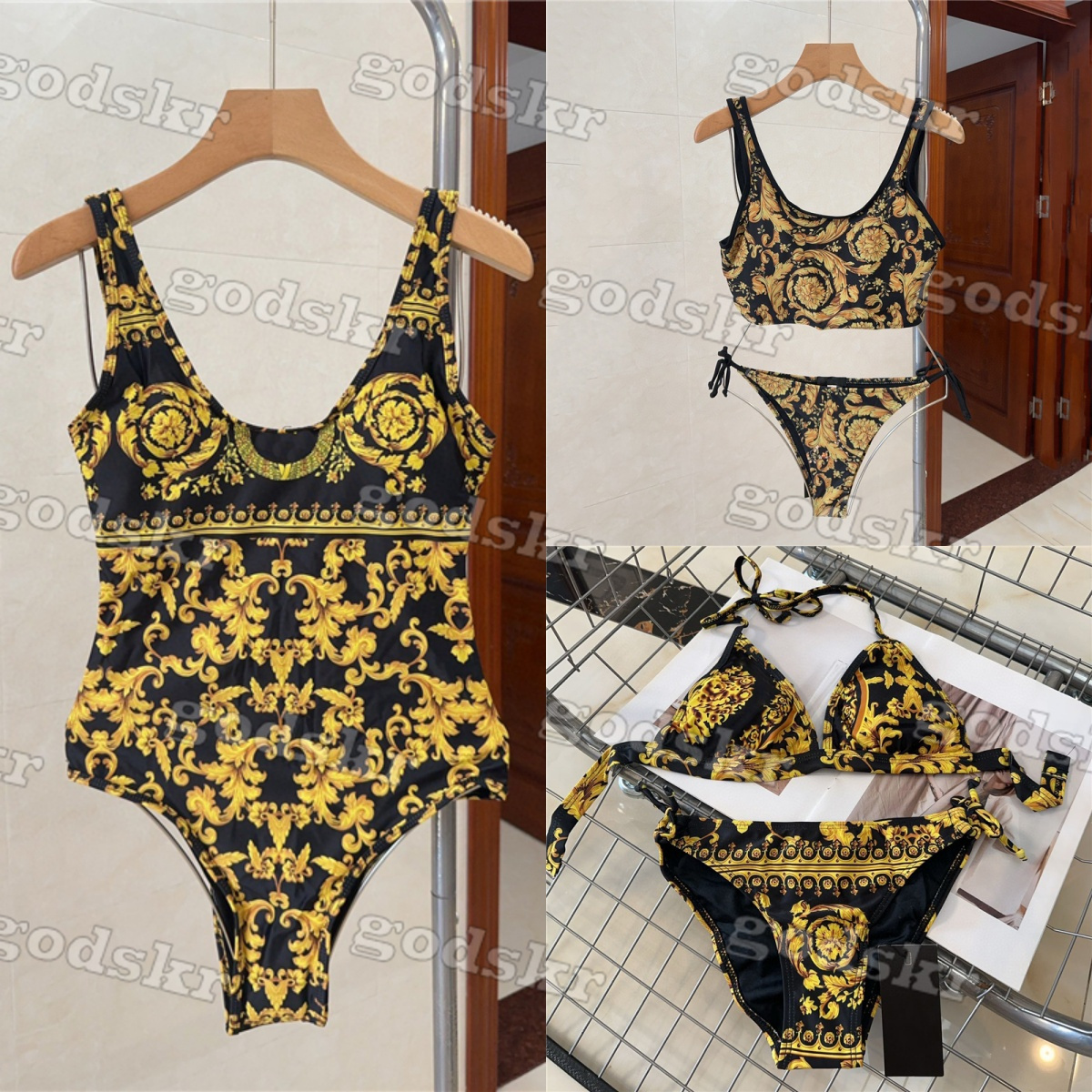 Vintage Swimsuit Women Halter Beach Bikini Sexy Backless Swimsuit Swim Suit Summer Vacation Surfing