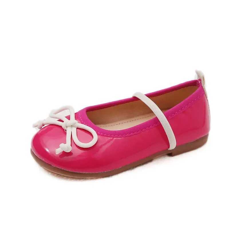 Size 21-36 Kids Flats Children Princess Shoes Spring Bright Colors Girls Mary Jane Shoes Baby Toddler Girl Shiny Leather ShoesT250306