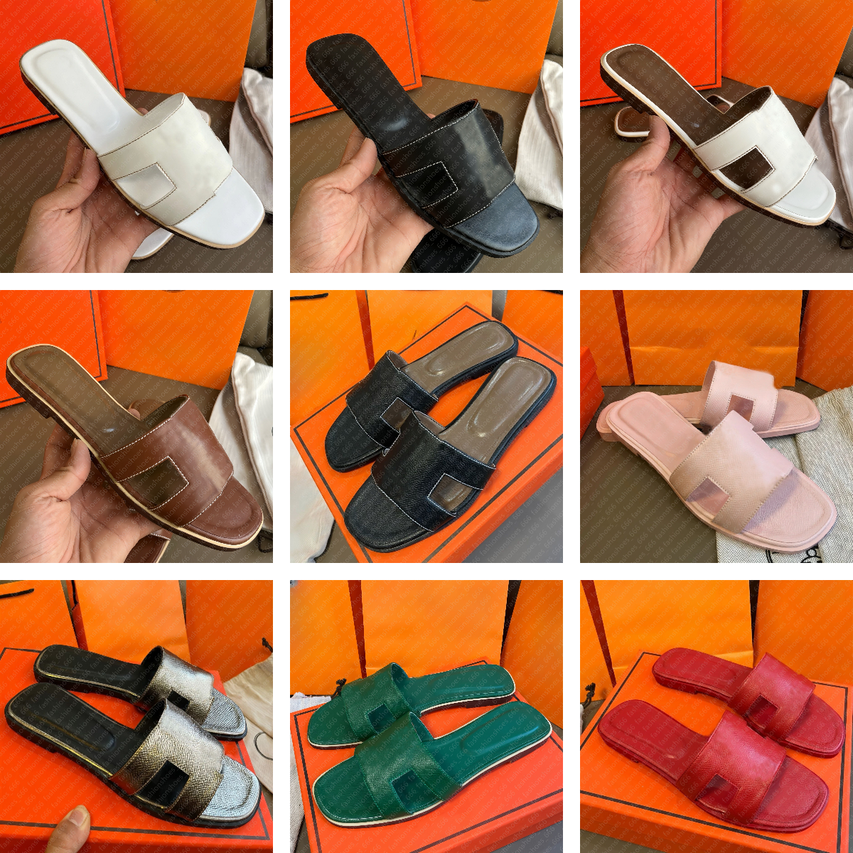 Luxury designer slippers beach Classic Flat woman Summer lady Cartoon Big Head Leather Hotel Bath fashion women shoes Large size 35-41-42 21 COLOR