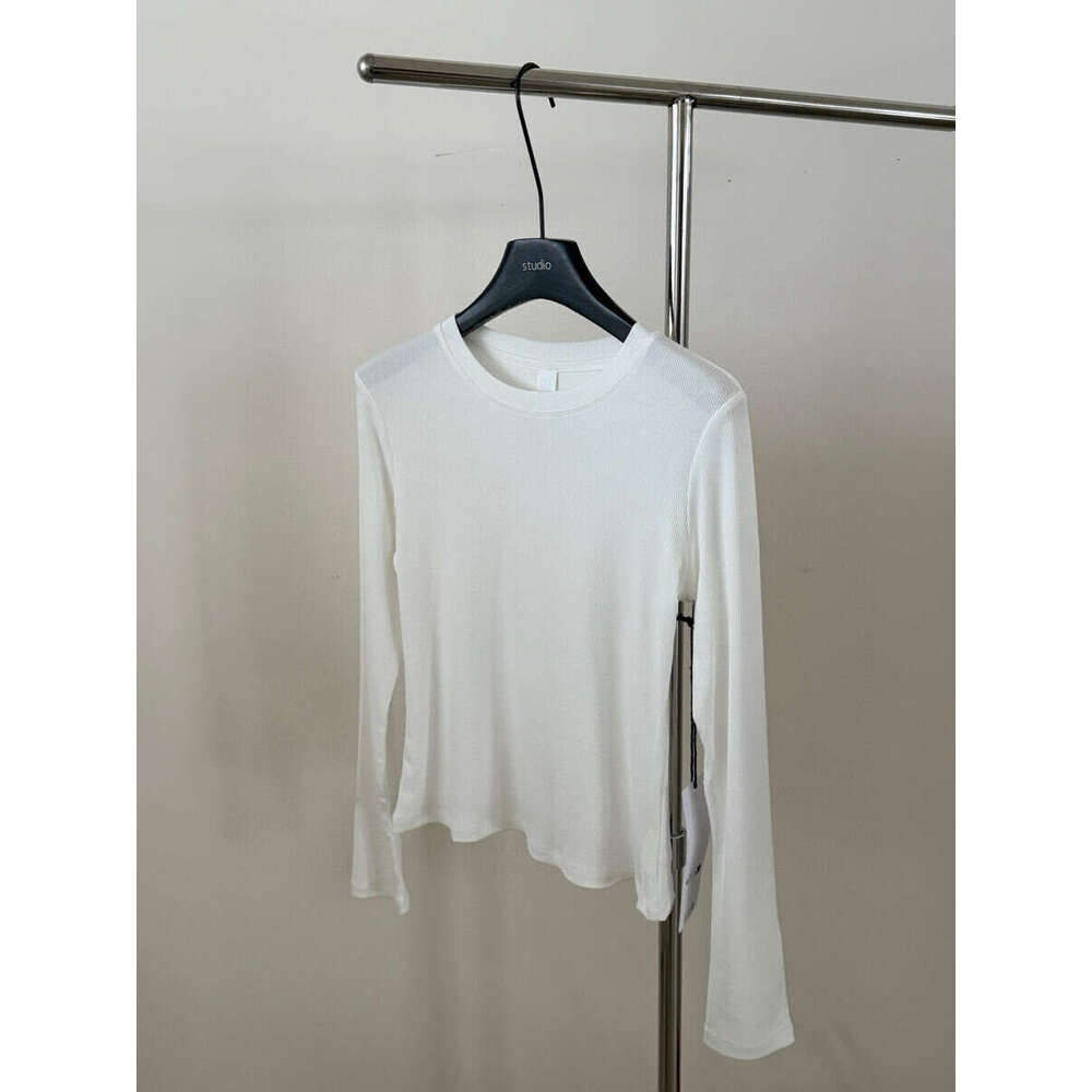 Early Spring New Modal Knitted Round Neck Threaded Base Top Slim Fit And Slimming Long Sleeved T-Shirt