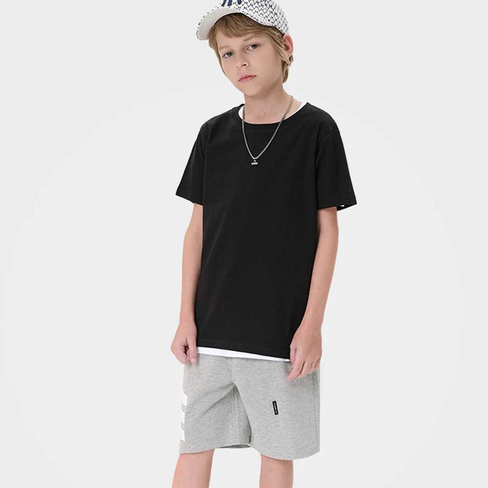 Classic T-shirts for Boys Girls Cotton White Black Tees Baby Toddler Short Sleeve T-shirt Childrens Clothing Kids 2 to 14 Years T250603