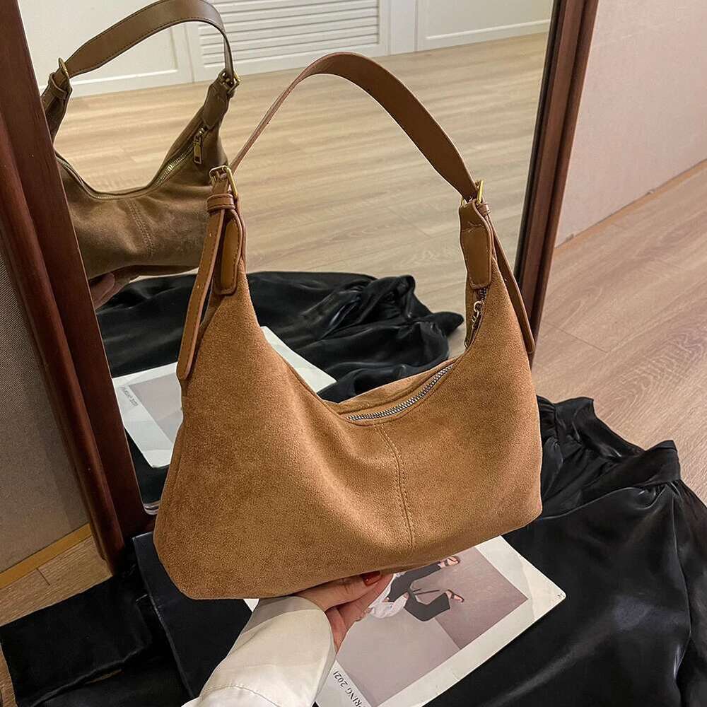 Handbag Purse Vintage for Women Suede Shoulder Causal Crossbody Bags Female Designer Clutch Ladies Crescent Hobo Bag