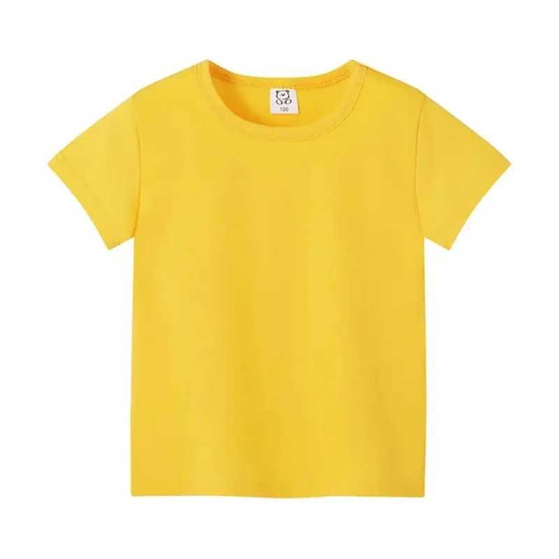 2-12Years Summer childrens short sleeve T-shirt cotton baby clothes boys girls blank Infant T-shirt Kids shirt solid tees topsT250306