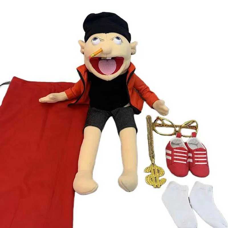 Free shipping 1/2/4pcs Jeffy Hand Puppet Feebee Rapper Zombie Plush Doll Toy Talk Show ppet Parent-child Activity Playhouse Gift for Kids