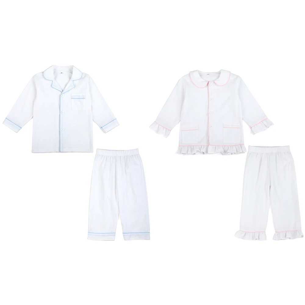 1-12 Years Kids Pajamas 100% Cotton Plaid Seersucker Soft Sibling Outfits Pjs Loungewear Baby Boys Girls Pajamas Sets M250306