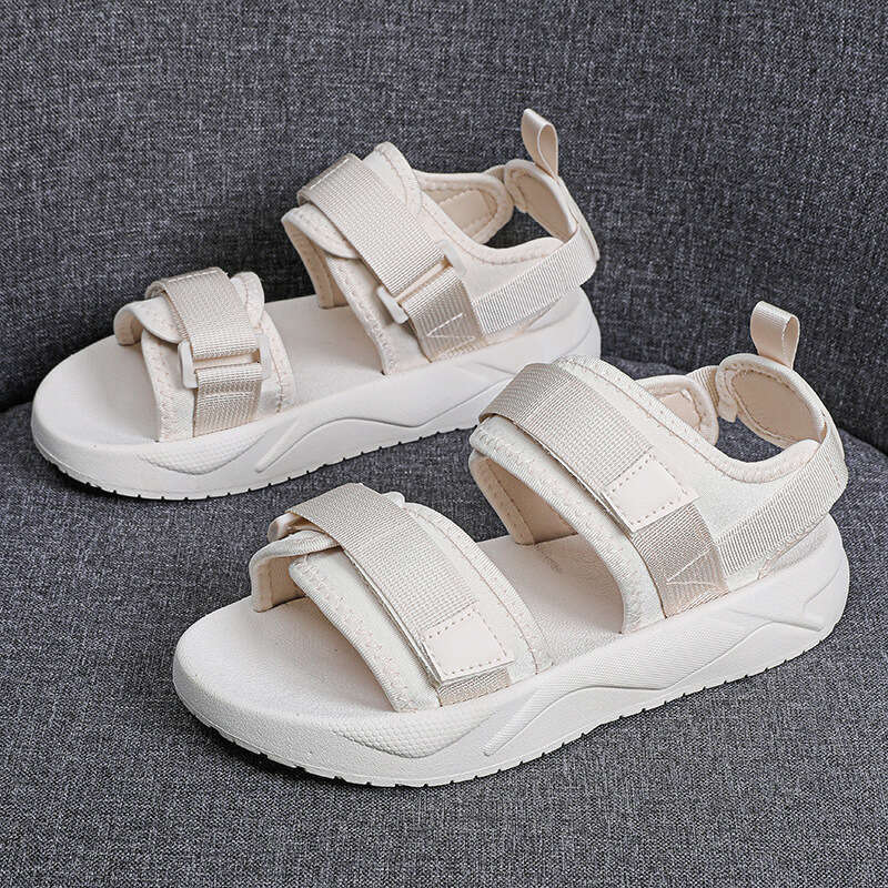 Sports Sandals for Women, Spring and Autumn 2025 New Edition, Internet Red Thick Casual Women's Shoes, Flat Soft Bottom Magic Sticker Beach Shoes