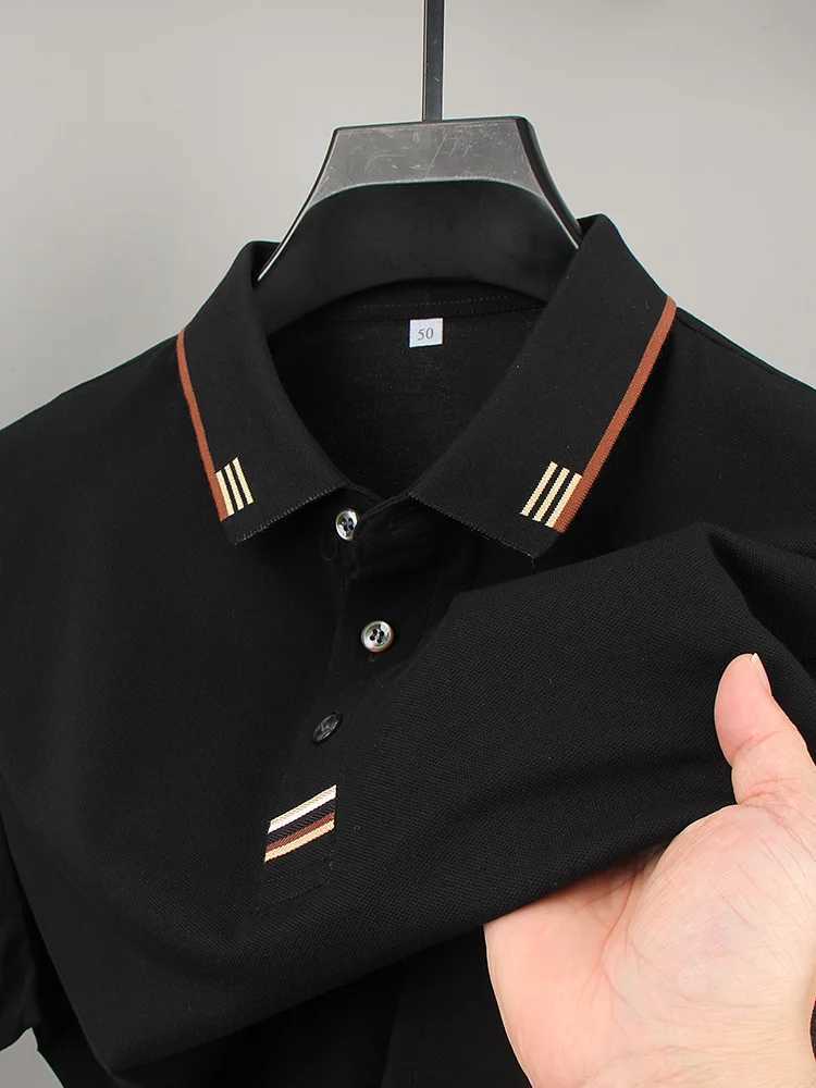 luxury Mens short sleeved T-shirt designer summer lapel business casual high-end mens polo shirt pure cotton New Korean top X250306