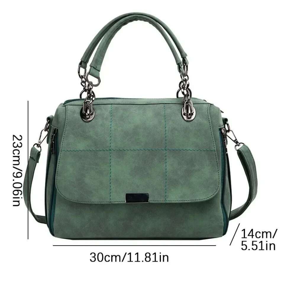Solid Color Ladies Women's Shoulder Crossbody Large Capacity PU Leather Casual Tote Travel Handbag Boston Female Bag