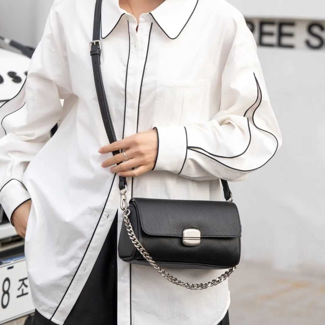 Supple Genuine Leather Wens Barrel Crossbody Bag - Cmuter-Friendly Small Chain Strap Shoder Bag for ryday Chic Y250305