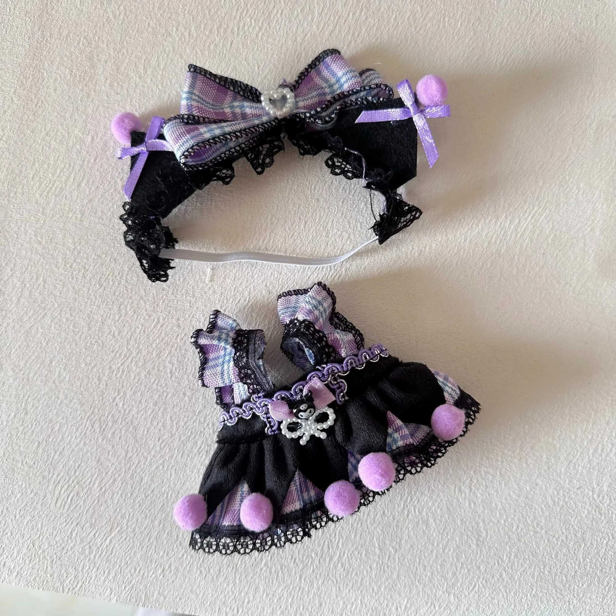 For 17cm Labubu V2 V1 Cartoon Purple Dress Cute Doll Clothes Outfit Accessories Idol Doll Clothing for Kid Gift Labubu RopaT250306