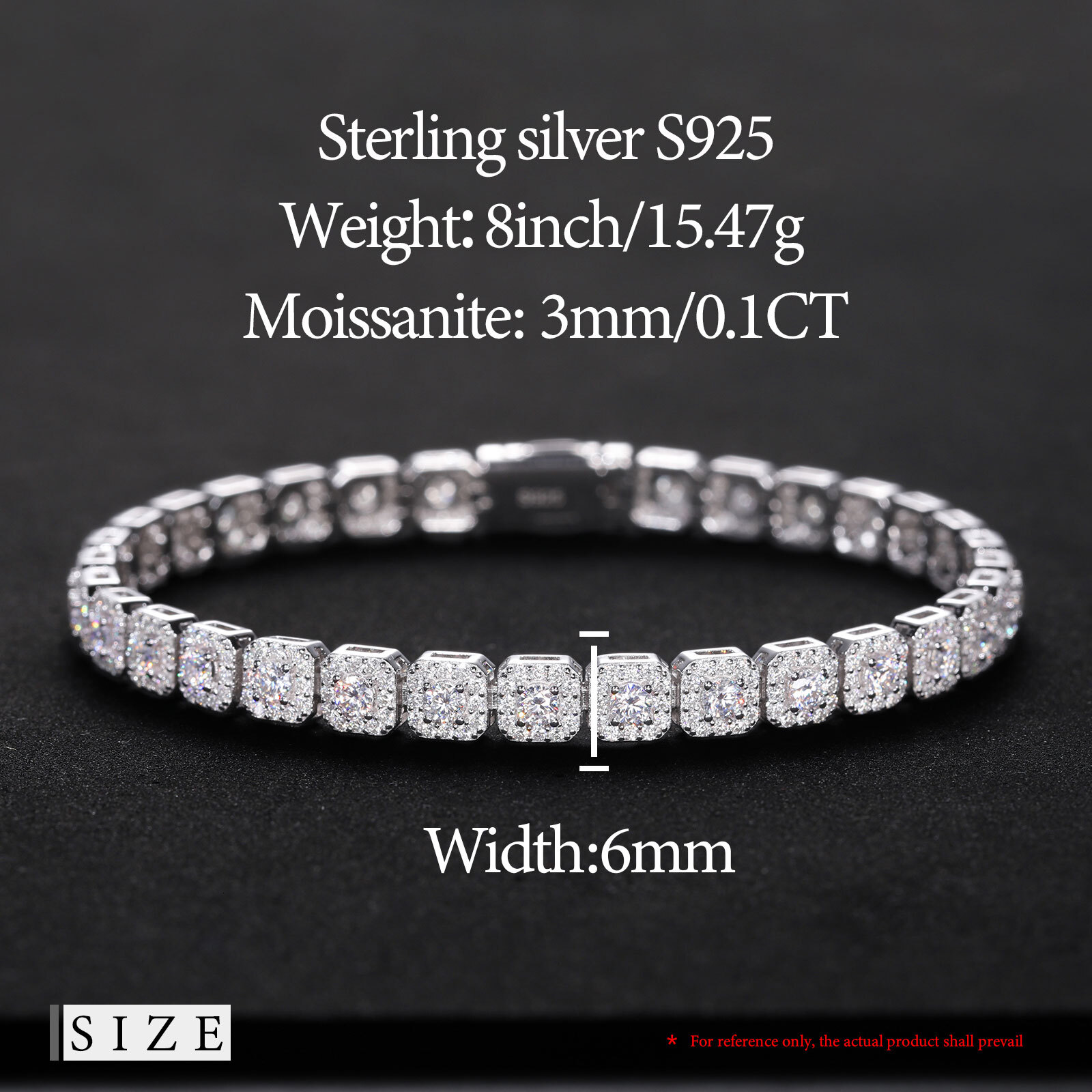 Iced Out Moissanite Halo Tennis Bracelet for Women Men S Sterling Sier Gold Plated Jewelry with GRA Bracelets Gifts