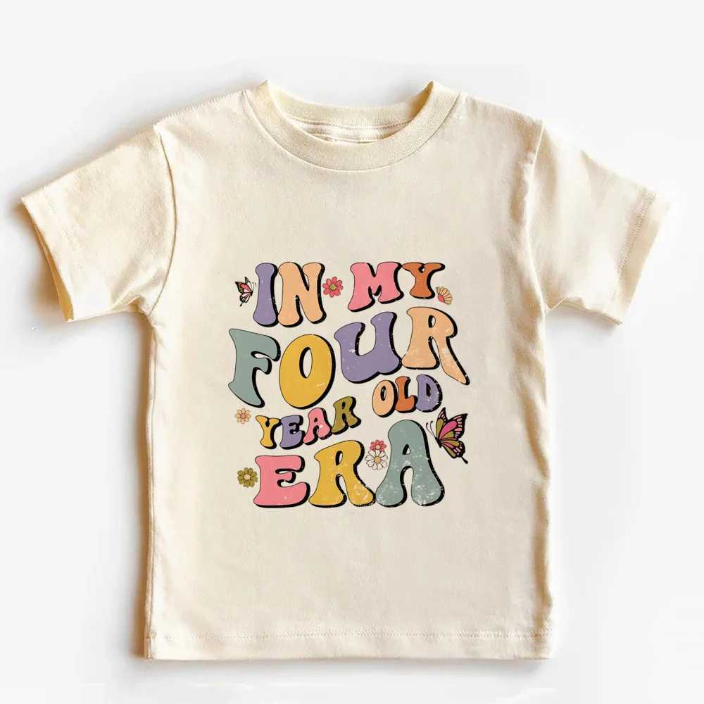 In My One Two Three Four Five Year Old Era Kid Birthday Shirt Birthday Party Kid Natural Shirts Toddler Youth Short Sleeve TeeT250306