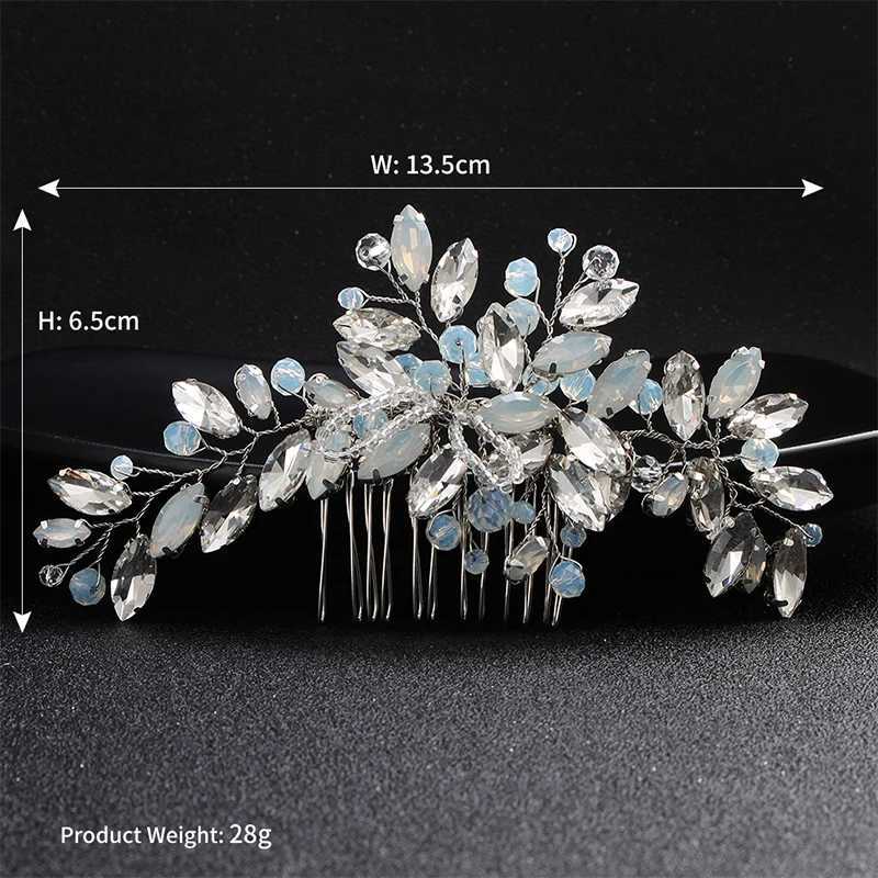 llo Newest Blue Opal Crystal Bridal Hair Cbs Clips Wedding Hair Accessories Jewelry Fashion piece X250306