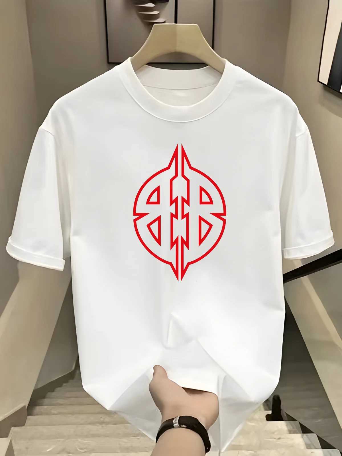 2024 Paris Co Branded Fashion Brand Mens and Womens Short Sleeved T-shirt with Round Neck Loose Print Half Sleeved Shirt X250306