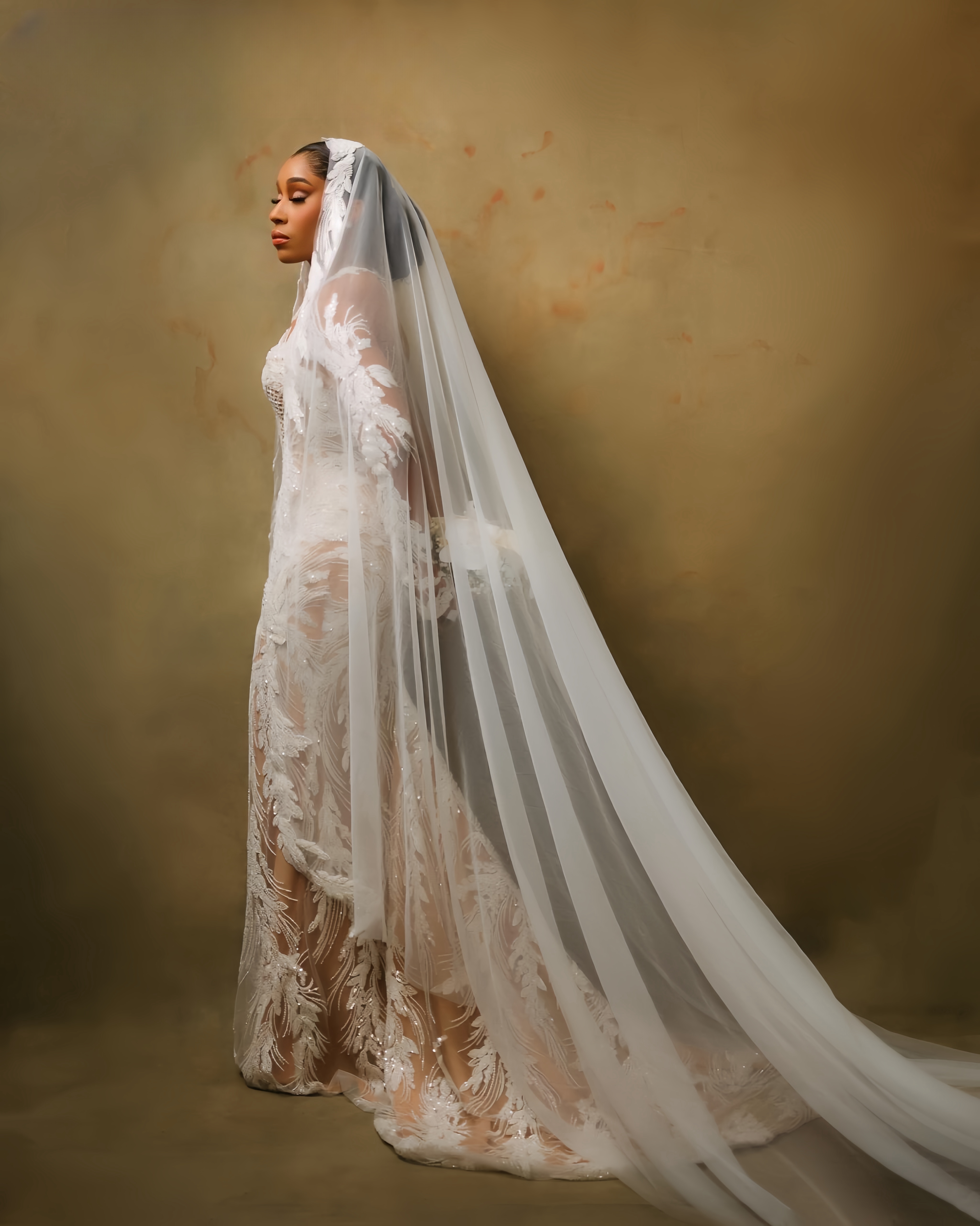 2025 Arabic Aso Ebi Plus Size Illusion Mermaid Ivory Wedding Dress Beaded Sequined Lace Bridal Mermaid Gowns Dresses