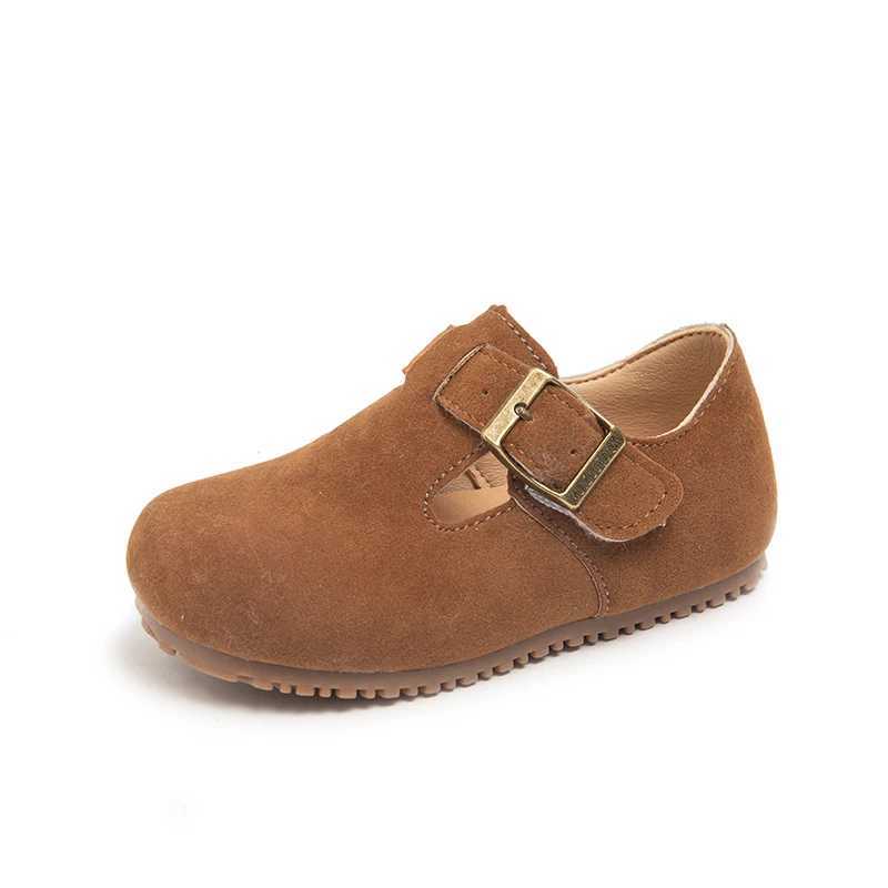 Kids Fashion Boys Casual Shoes Round-toe Buckle Soft Breatheable T-Strap Cute Children Girls Flats Solid Color Drop Shipping PUT250306