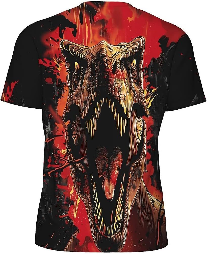 Mens T shirt Men's Novelty T-Shirts Graphic 3D Print Summer Short Sleeve T-Shirt Tee Shirt Comic Dinosaur tee Casual tops summer clothes