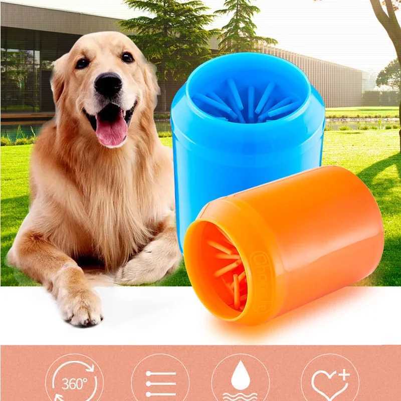 The dog paw cleaning cup is suitable for small dogs pet foot cleaning machines portable pet cats dirty paw cleaning cups and soft silicone foot cleani