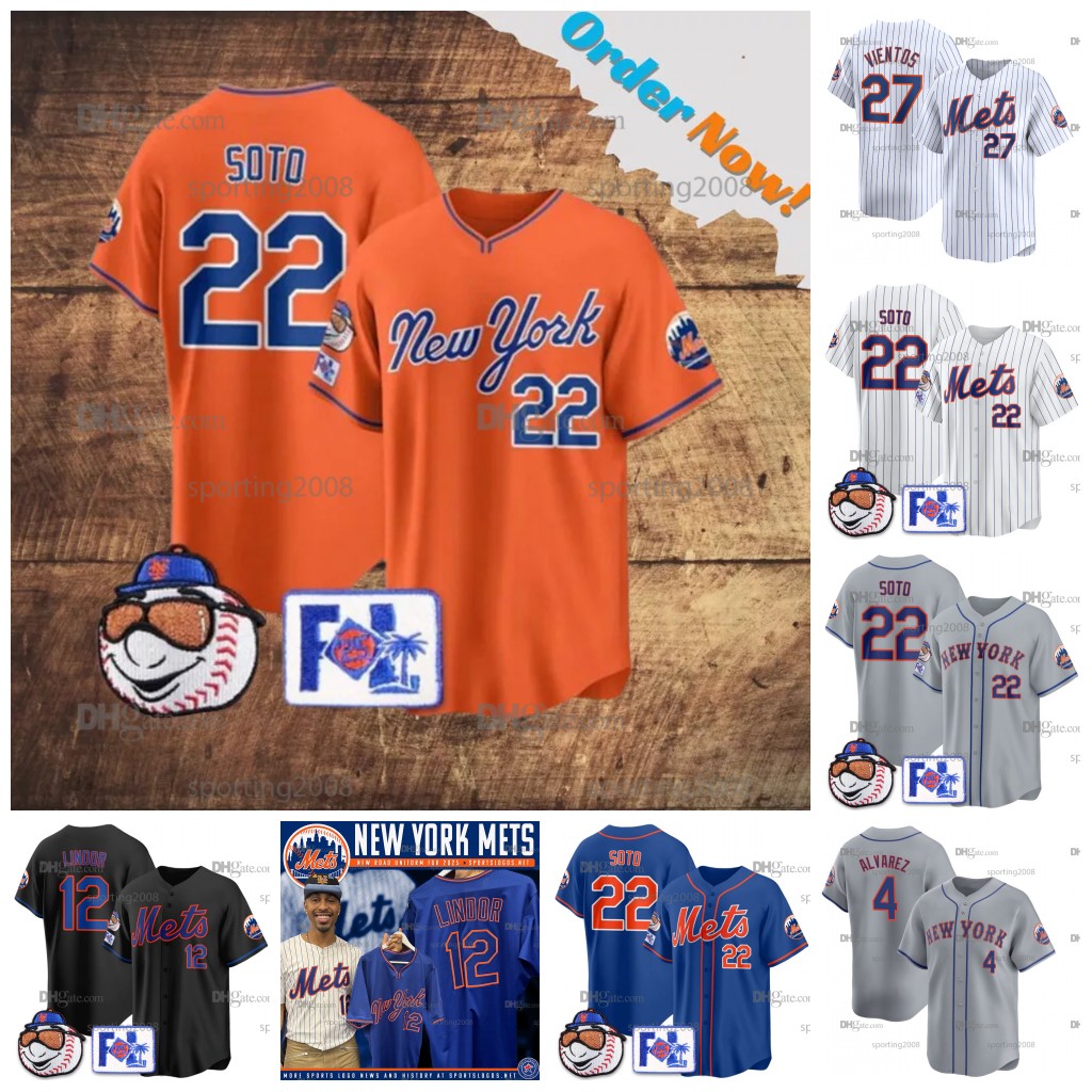 Custom 22 Juan Soto Mark Vientos 2025 Spring Training Mets Jersey Pete Alonso Alvarez Lindor Jose Siri Brandon Nimmo Starling Marte Jeff McNeil Edwin Diaz Winker
