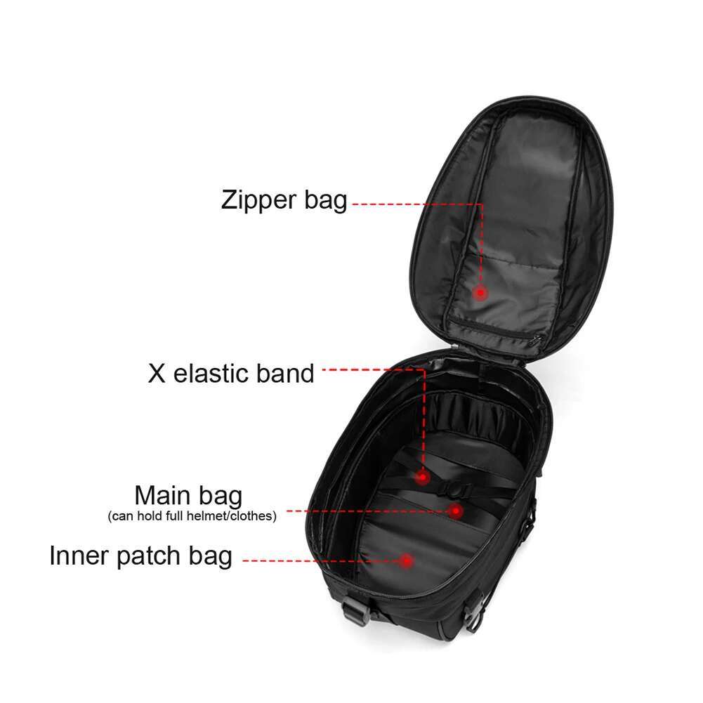 Dual Use Waterproof Helmet Motorcycle Tail 30L-40L Box Rear Seat Bag Large Capacity Rider Backpack Motorbike Accessories